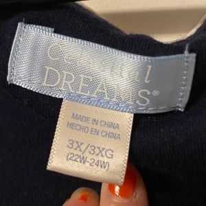 blue and white nightgown